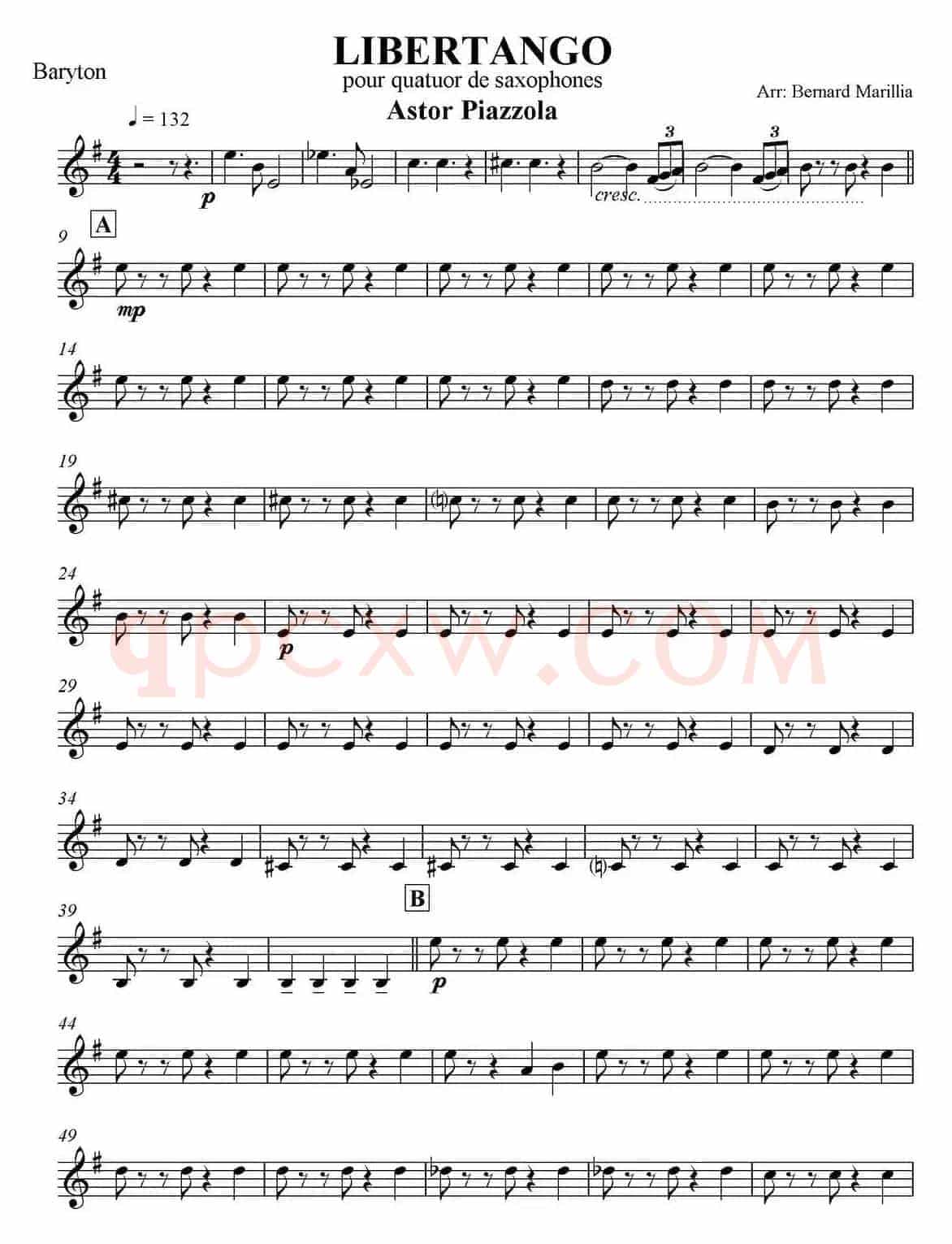 LIBERTANGO（四重奏·上低音萨克斯分谱）