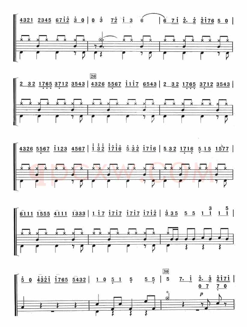 鲁斯兰与柳德米拉序曲（架子鼓、主旋律+鼓谱）