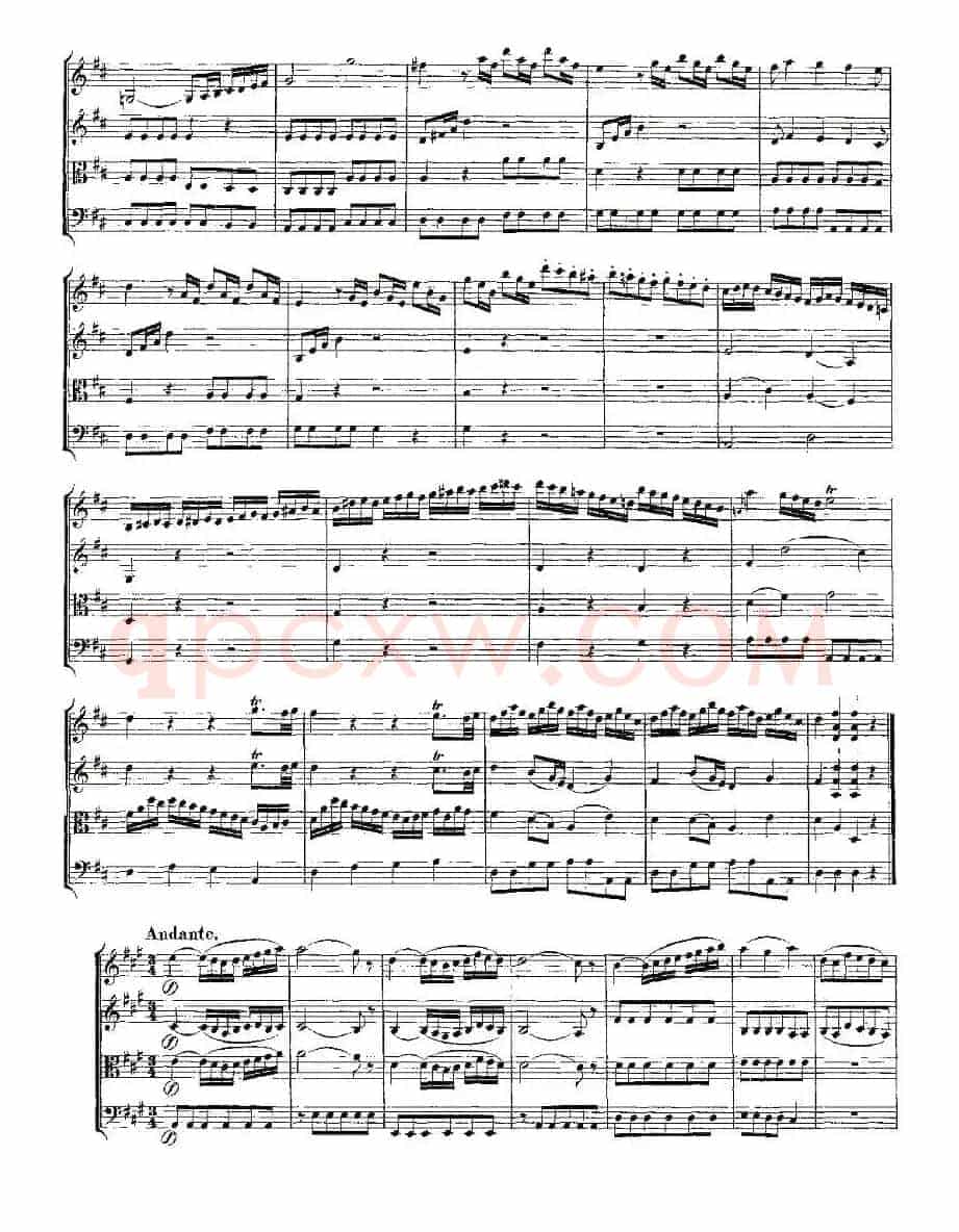 Quartet No. 2 in D Major, K. 155.（D大调第二弦乐四重奏）