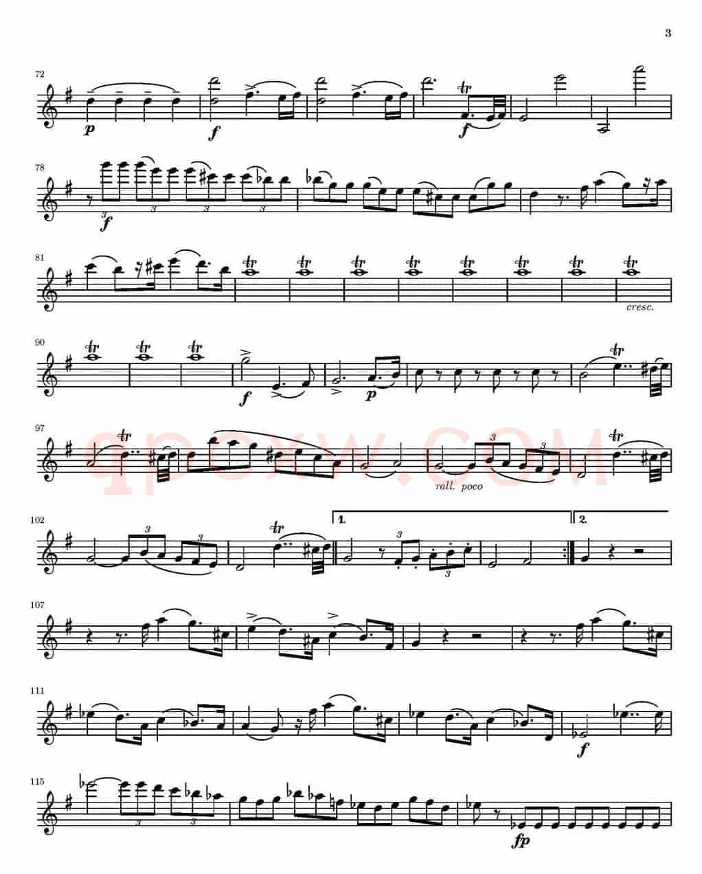 String Quartet nr.18 in E minor（E小调弦乐四重奏）（第一小提琴分谱）