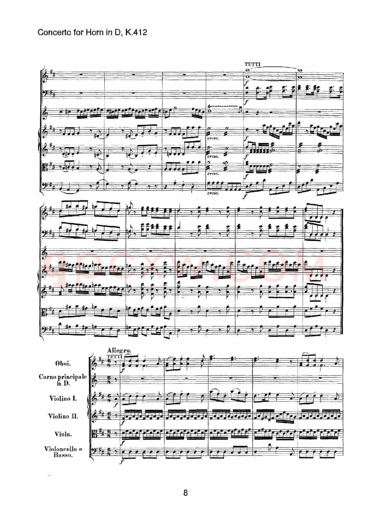 Concerto for Horn in D,K.412(D大调第一圆号协奏曲K412号作品)