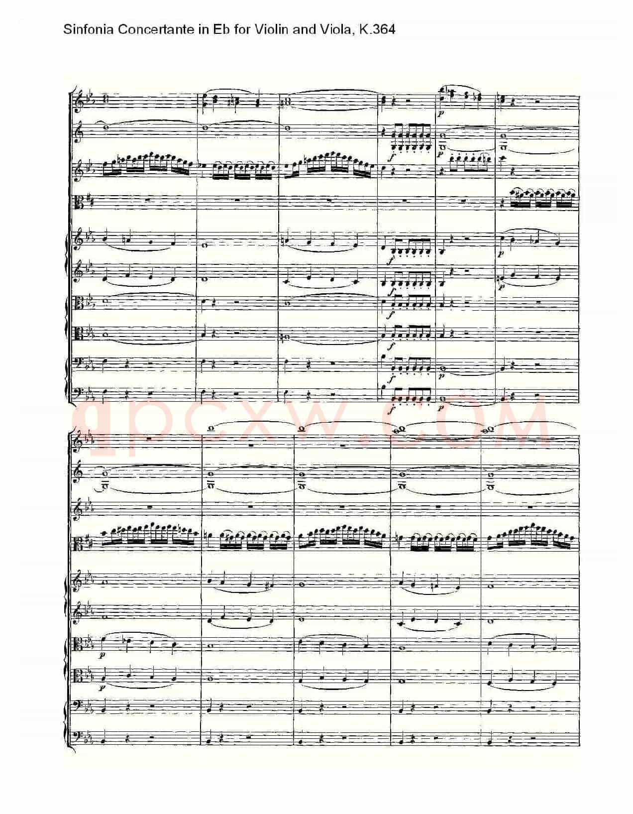 Eb调小提琴与中提琴炫技序曲, K.364(一)