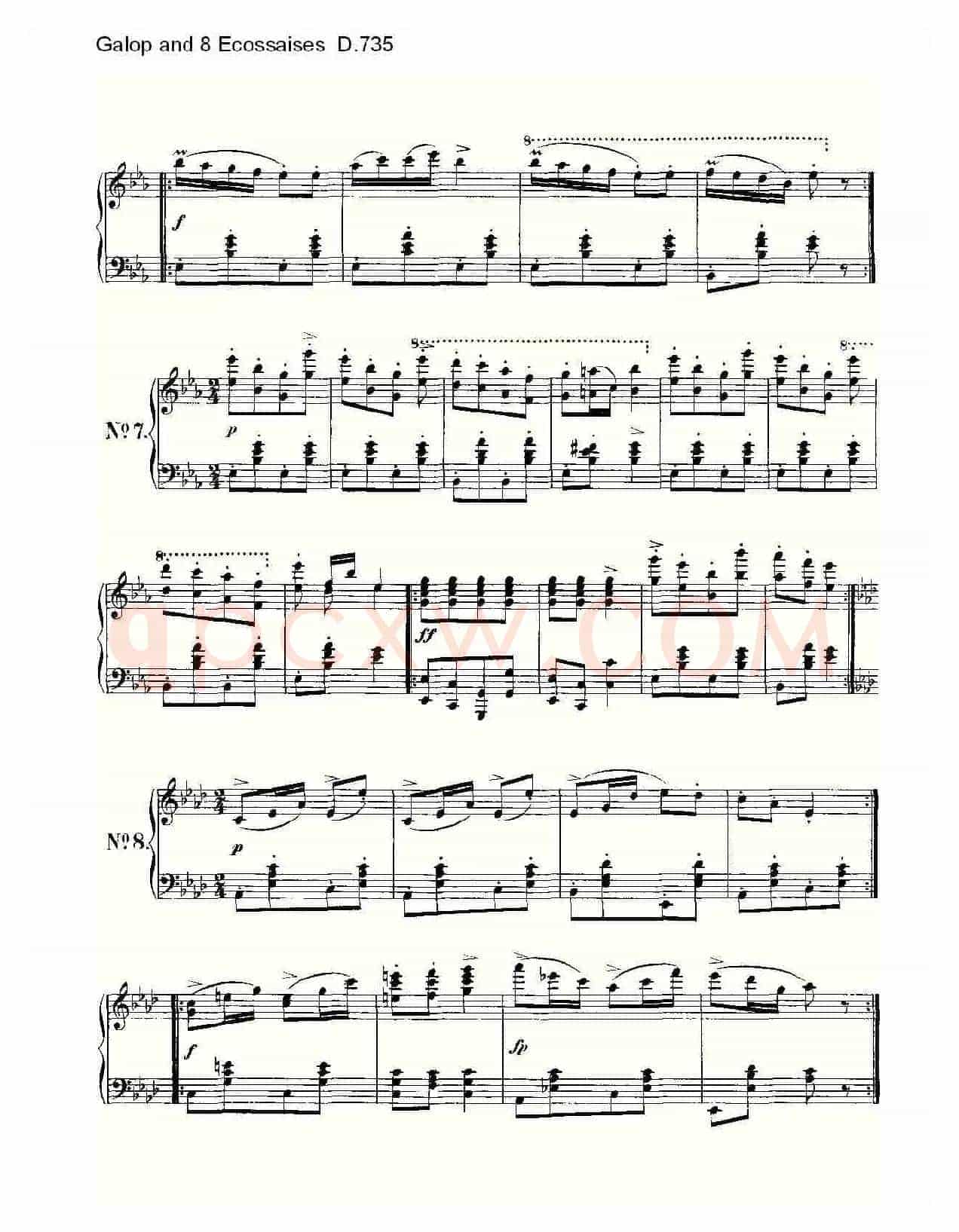 Galop and 8 Ecossaises D.735