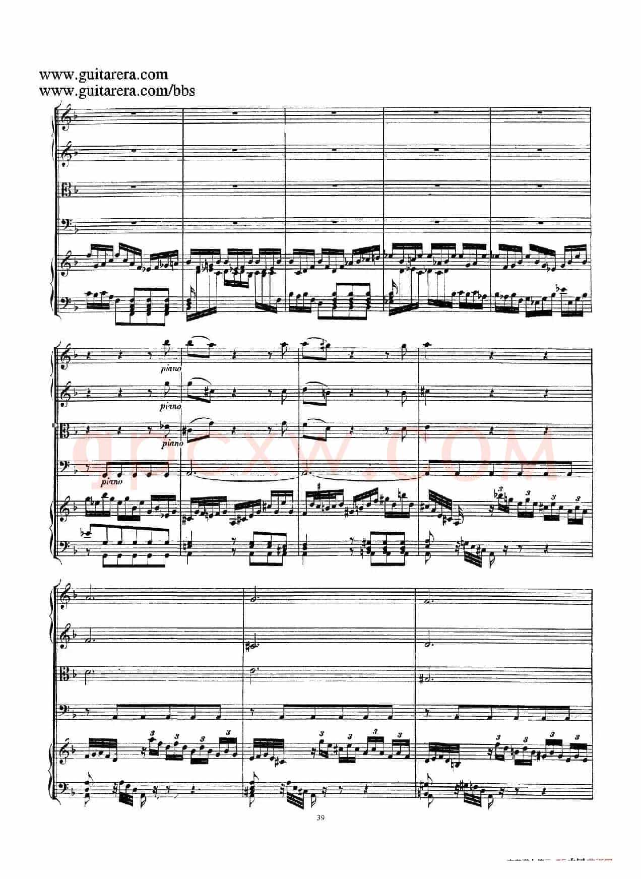 d小调第一号古钢琴协奏曲 BWV 1052(总谱)