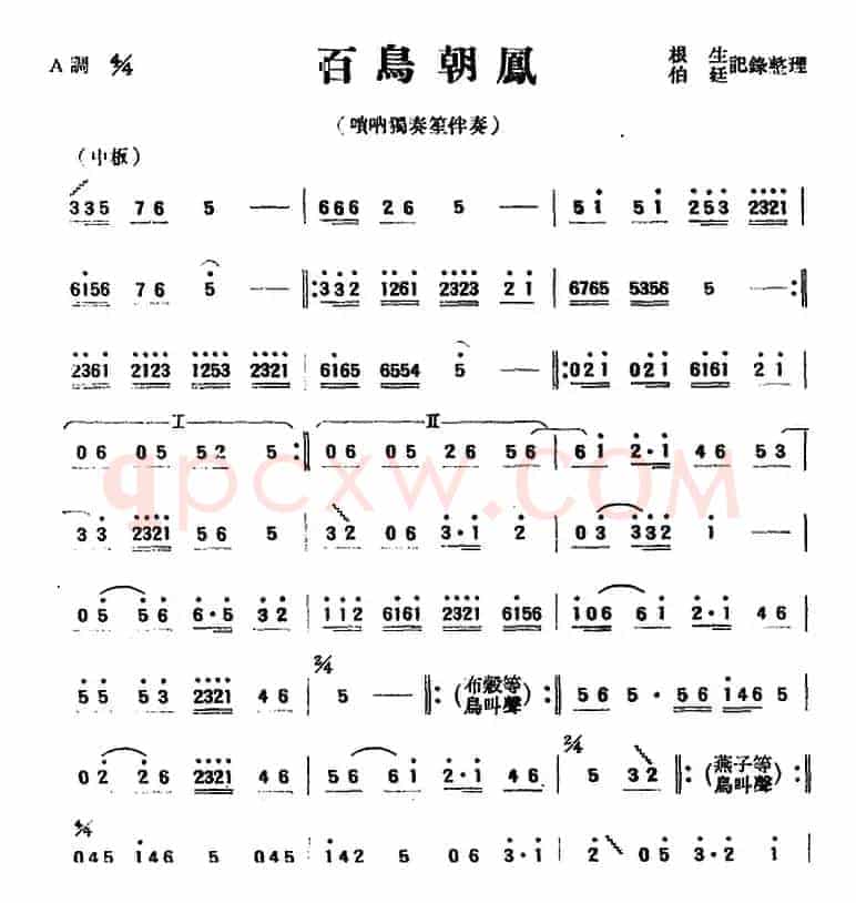 百鸟朝凤（唢呐独奏笙伴奏）