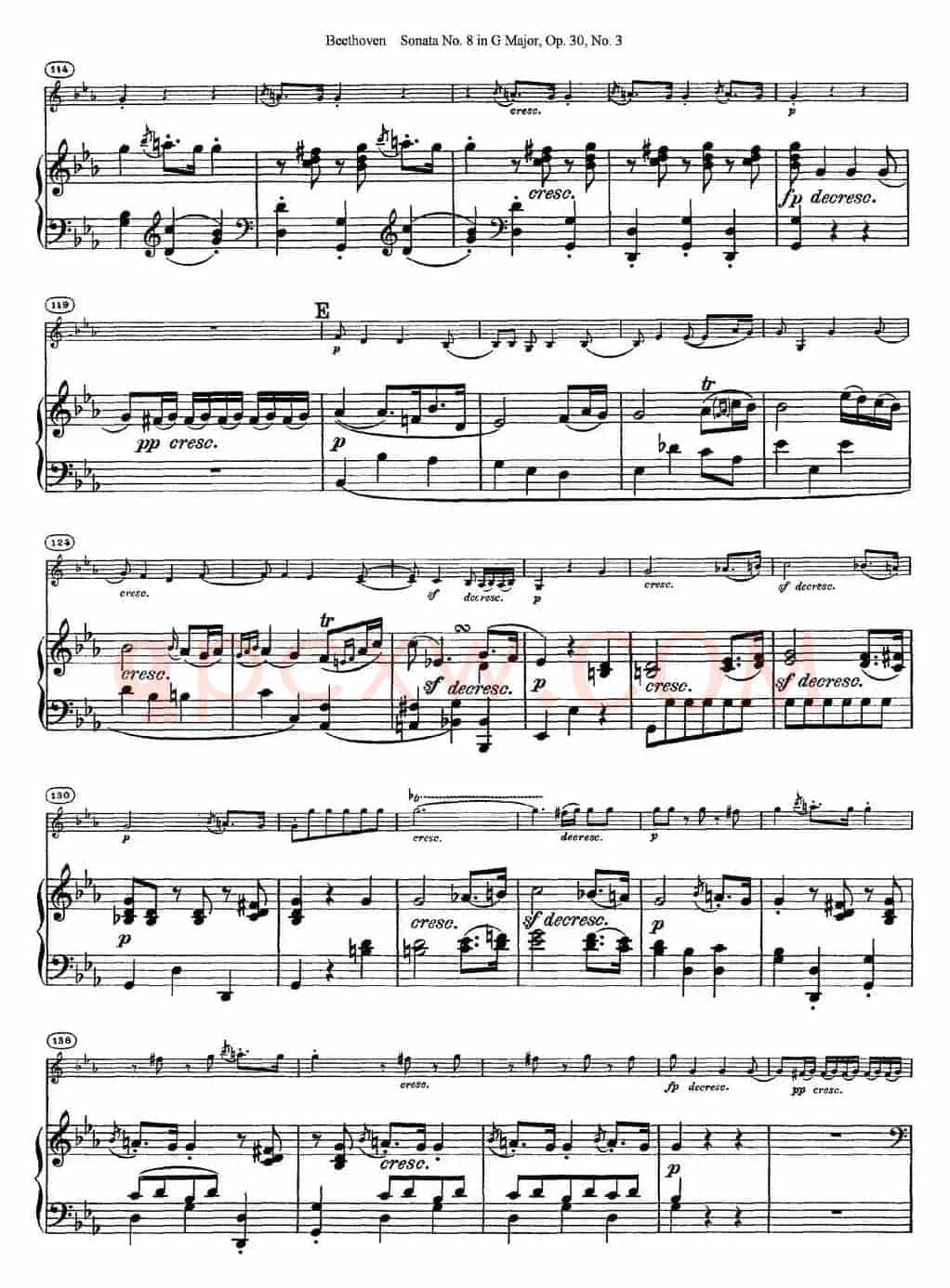 Violin Sonata No.8 in G Major Op.30 No.3（小提琴+钢琴伴奏）
