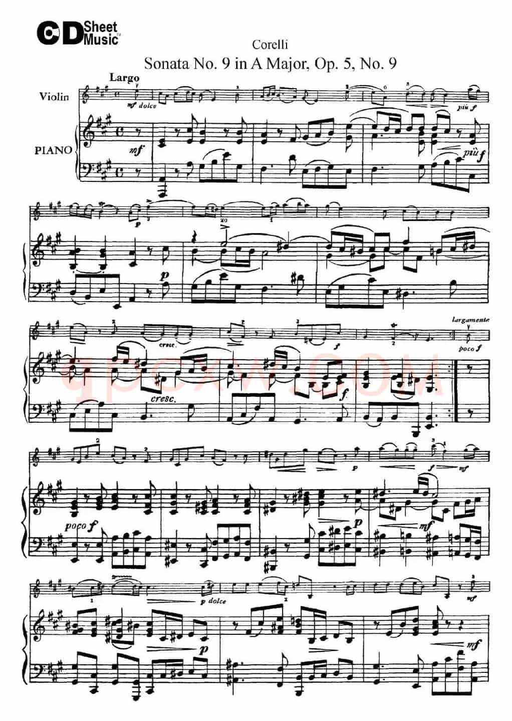 Sonata No.9 in A Major Op.5 No.9（小提琴+钢琴伴奏）