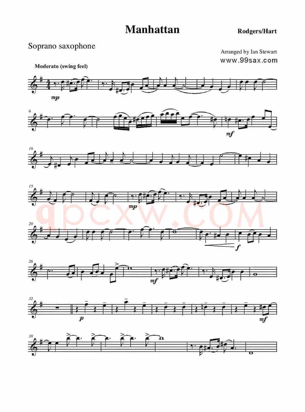 Manhattan Soprano Sax（四重奏高音萨克斯分谱）