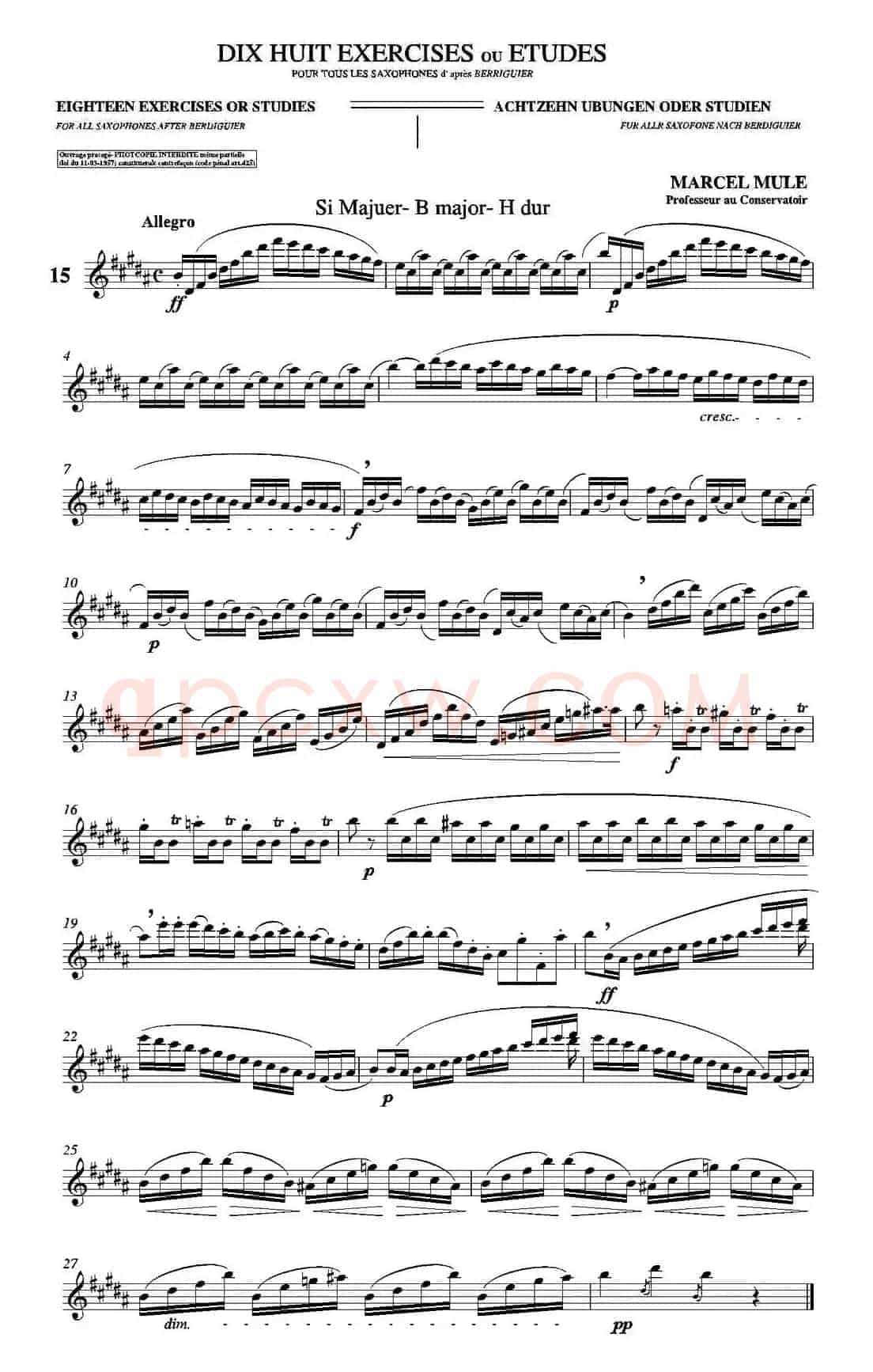 18 Exercicios ou Estudos de Marcel Mule - Enelruy Lira(马瑟·穆勒18首练习曲—15)