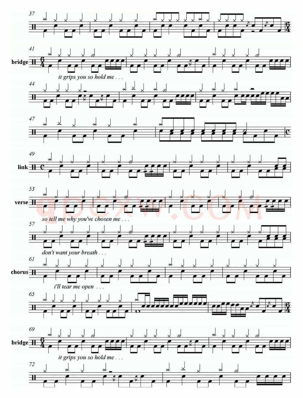 爵士鼓谱：Metallica-Until it sleeps