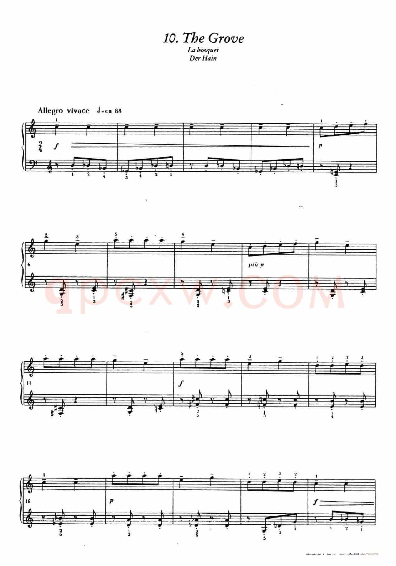 12 Folk Melodies(十二首民间曲调·10)