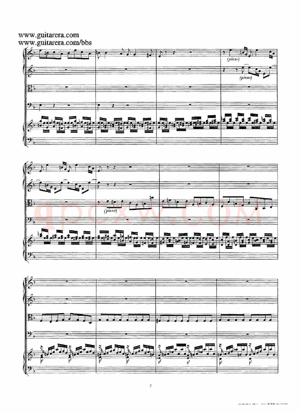 d小调第一号古钢琴协奏曲 BWV 1052(总谱)