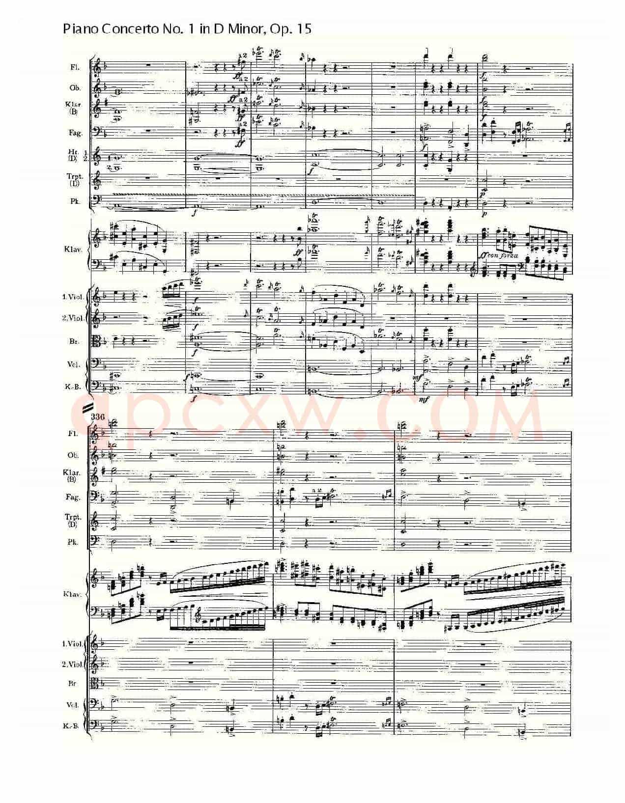 D小调钢琴第一协奏曲, Op.15第一乐章(一)