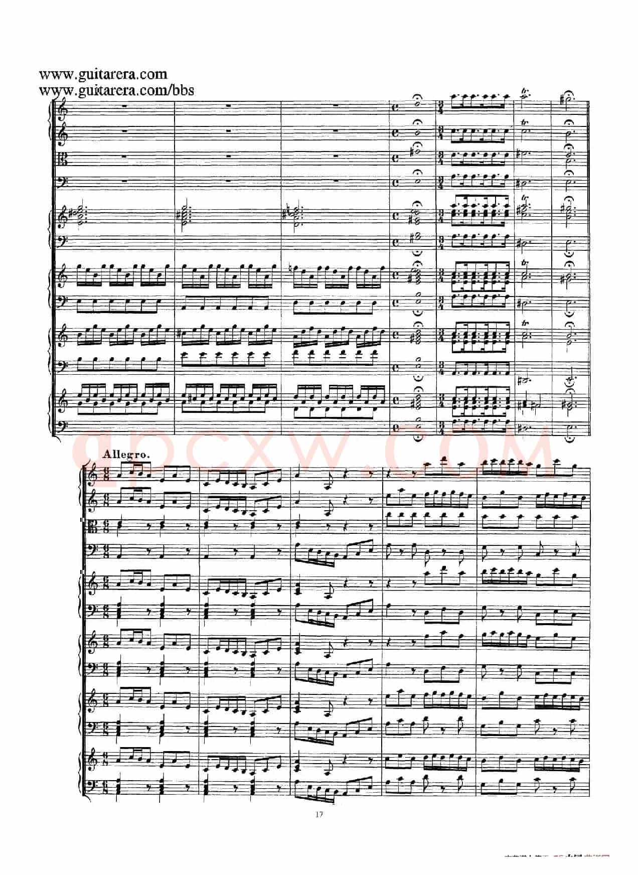 为四架古钢琴而作的a小调协奏曲 BWV 1065(总谱)