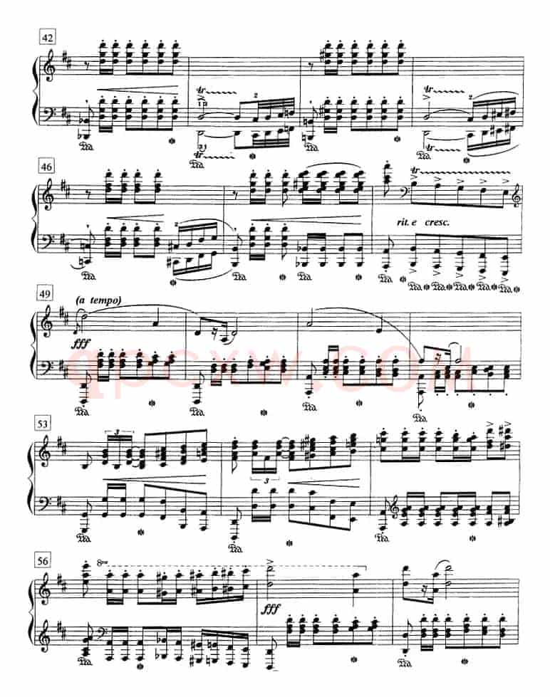 钢琴教程第八级 中外乐曲（A大调波兰舞曲 Op.40 No.1）