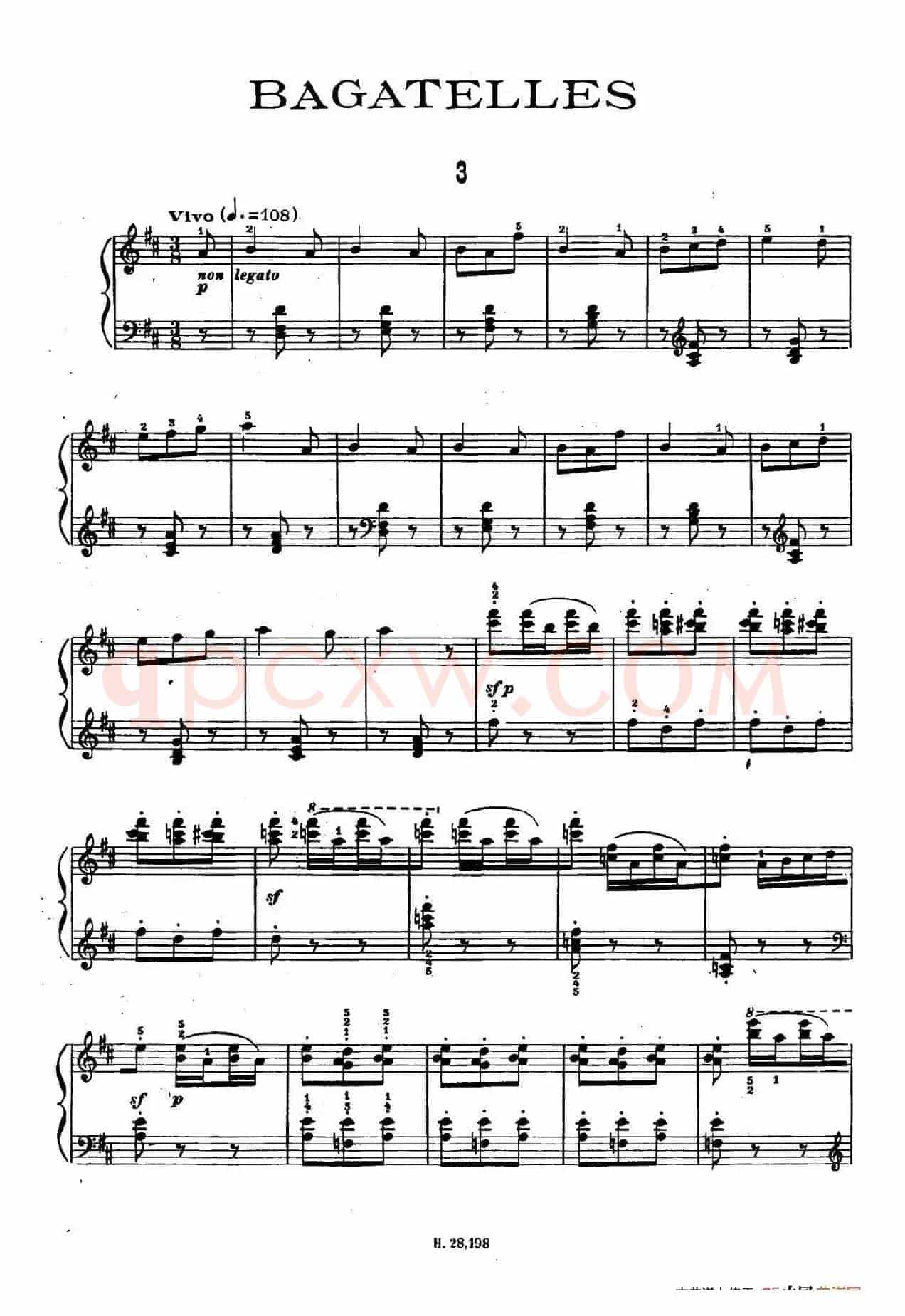 Ten Bagatelles Op.5(10首小品·3. D大调)