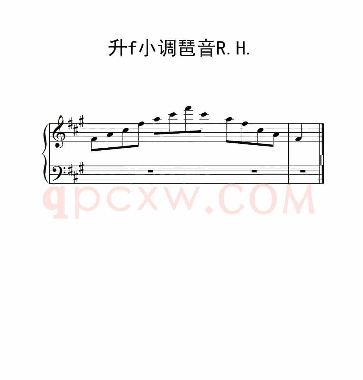 第二级 升f小调琶音R H（中国音乐学院钢琴考级作品1~6级）
