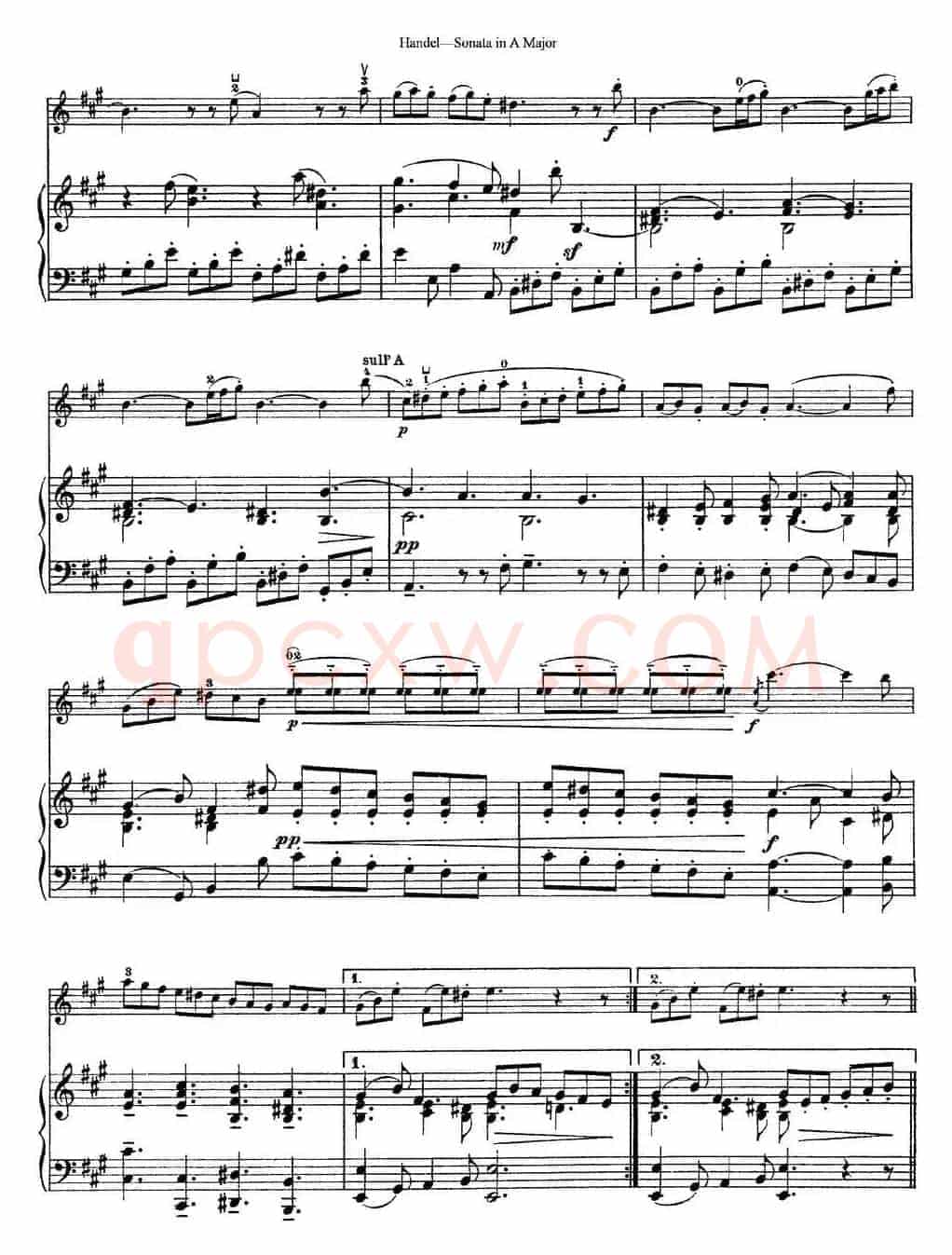 Violin Sonata No.1 in A major（小提琴+钢琴伴奏）