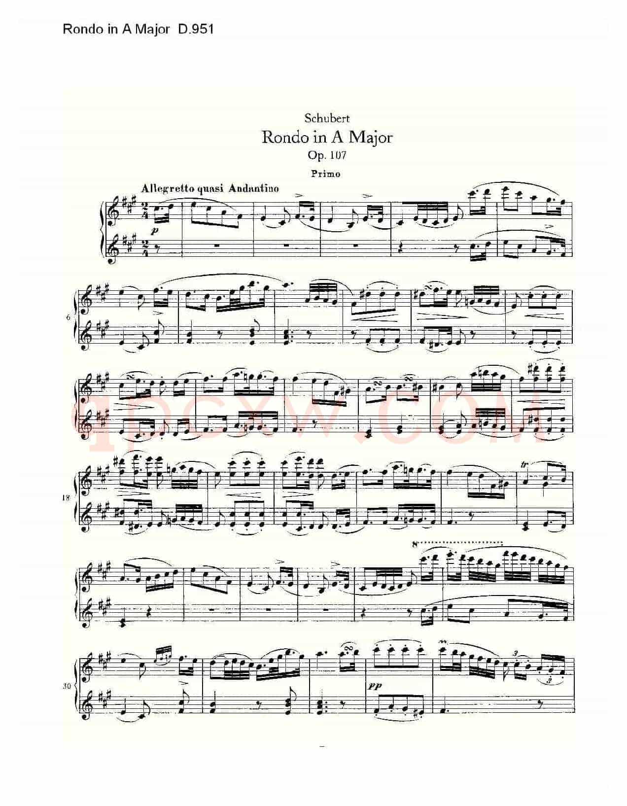 Rondo in A Major D.951(A大调回旋曲D.951)