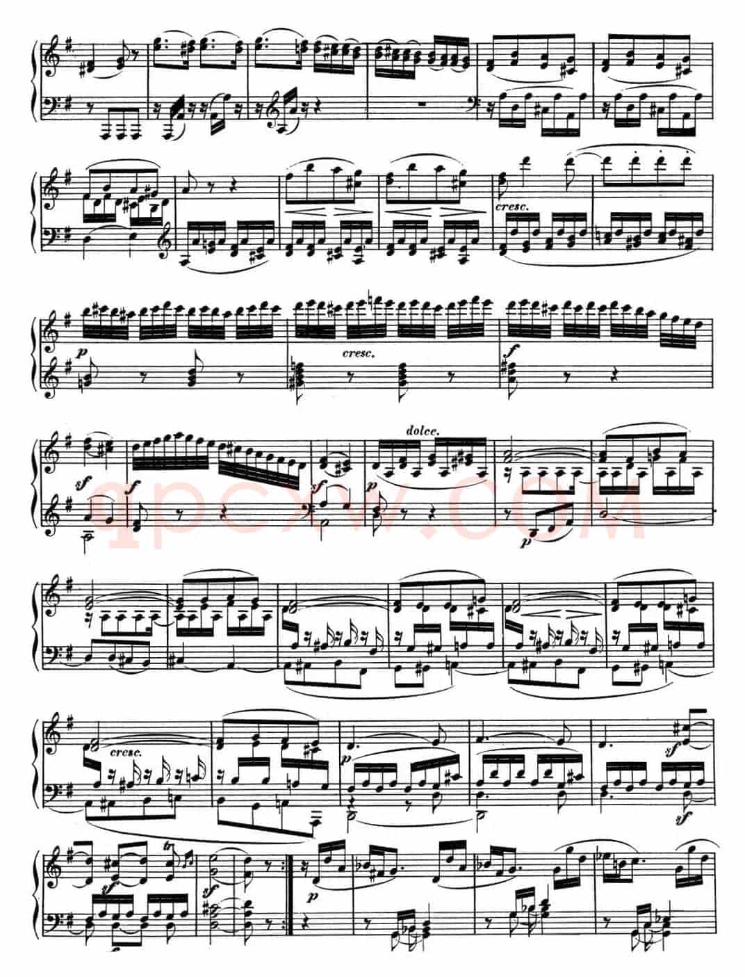 贝多芬钢琴奏鸣曲10 G大调 Op.14 No.2 G major
