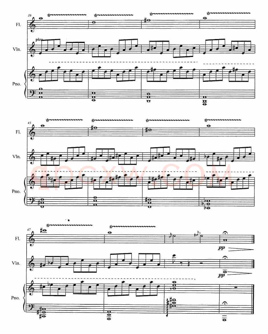 长笛与小提琴组曲：（三）古画（带钢琴伴奏）