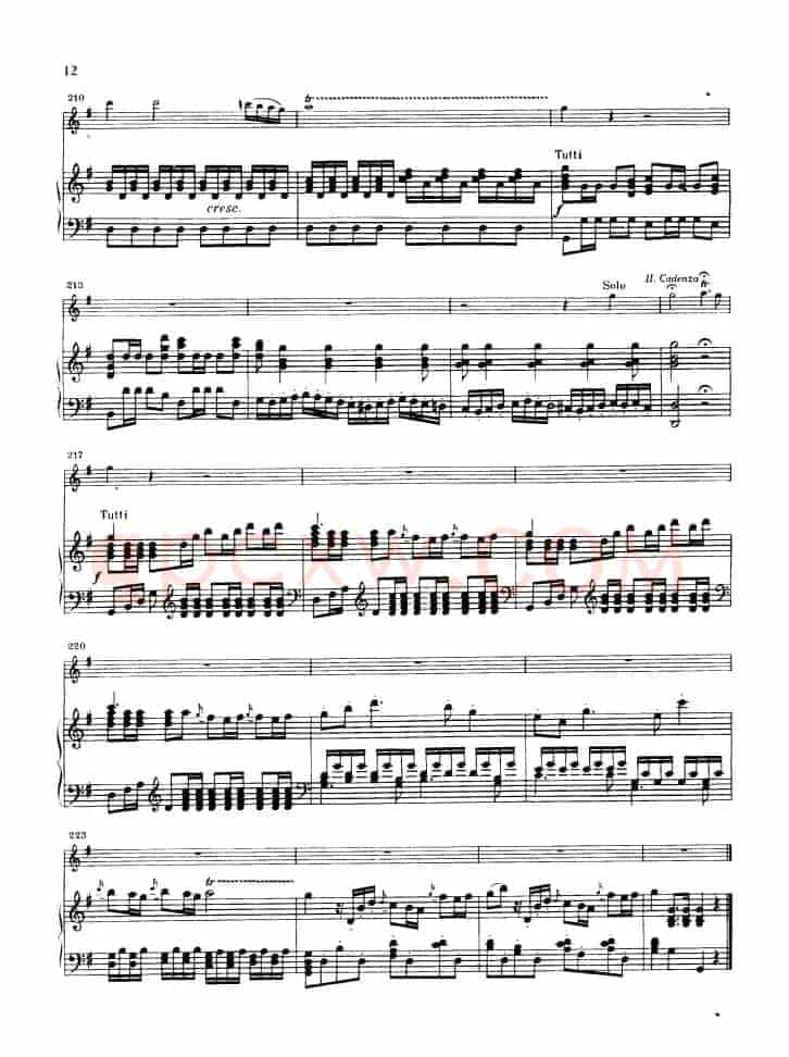 第三协奏曲第一乐章 G大调 Op.216（小提琴和钢琴）