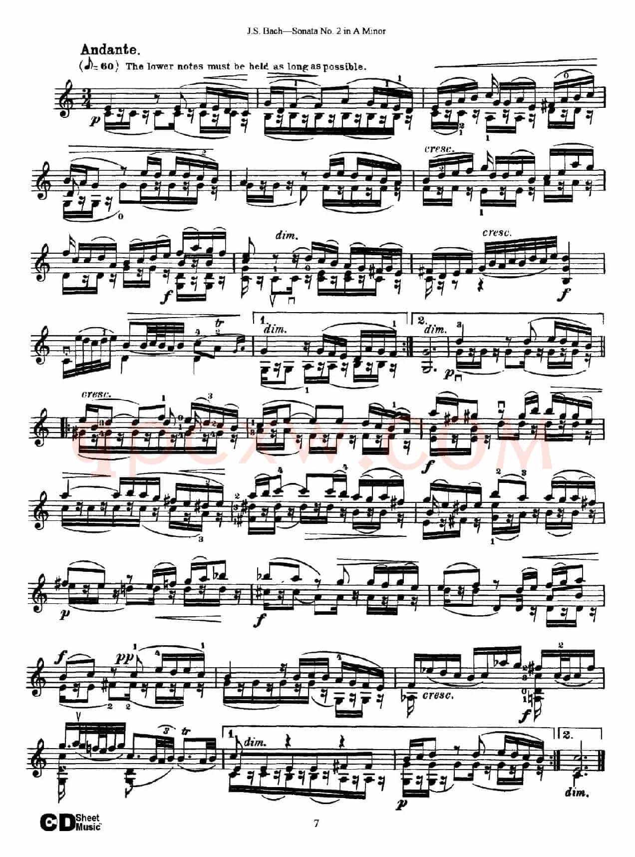 6 Violin Sonatas and Partitas 3.Sonata No.2 A Minor
