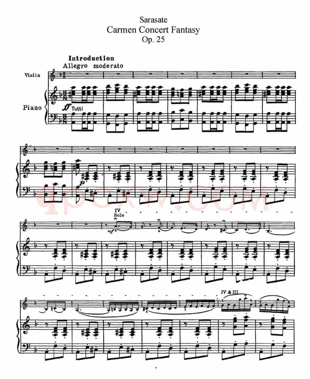 Carmen Concert Fantast Op.25（序曲）（小提琴+钢琴伴奏）