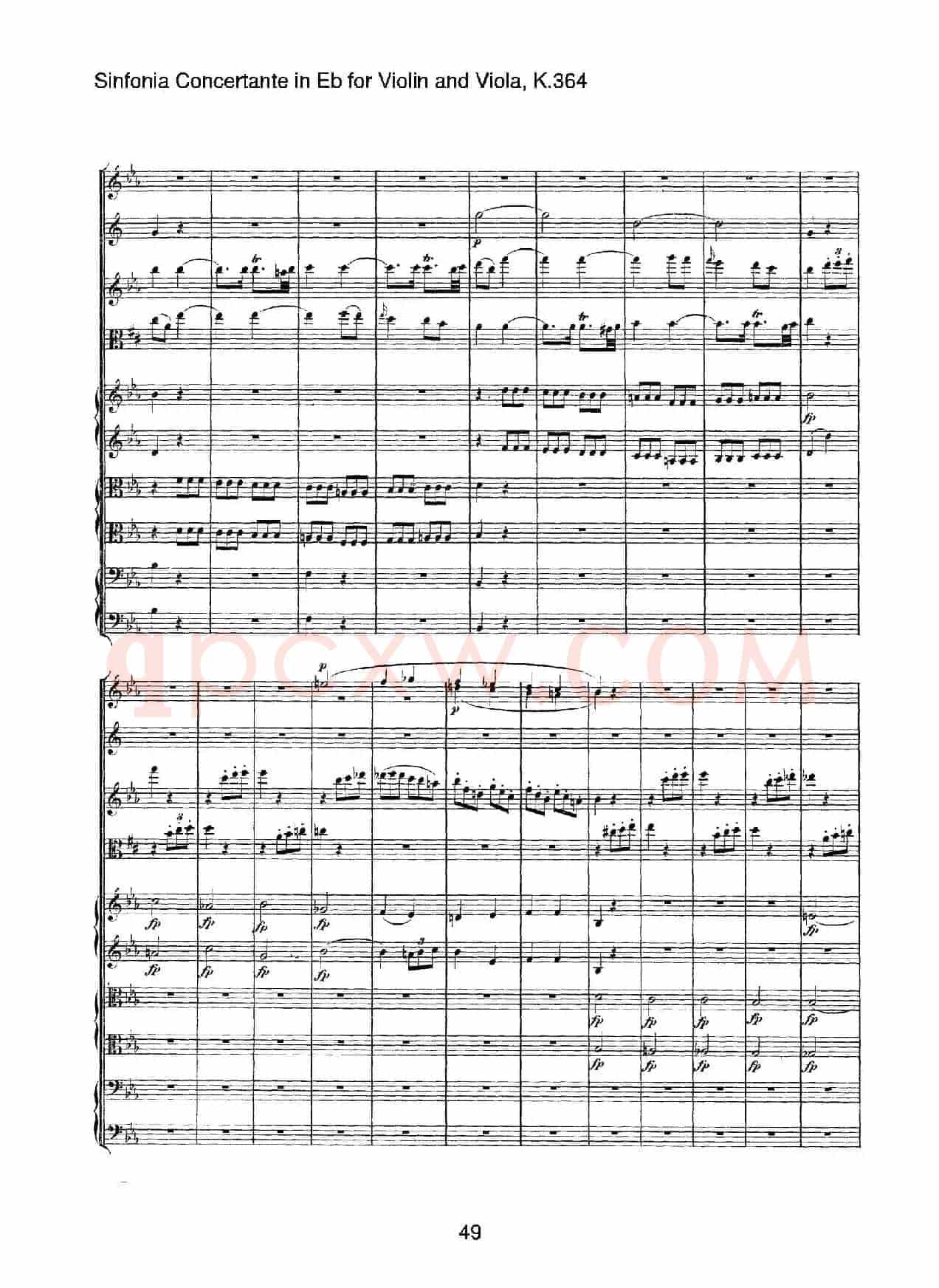 降E大调交响协奏曲（《Sinfonia Concertante in Eb》for Violin and Viola K.364）