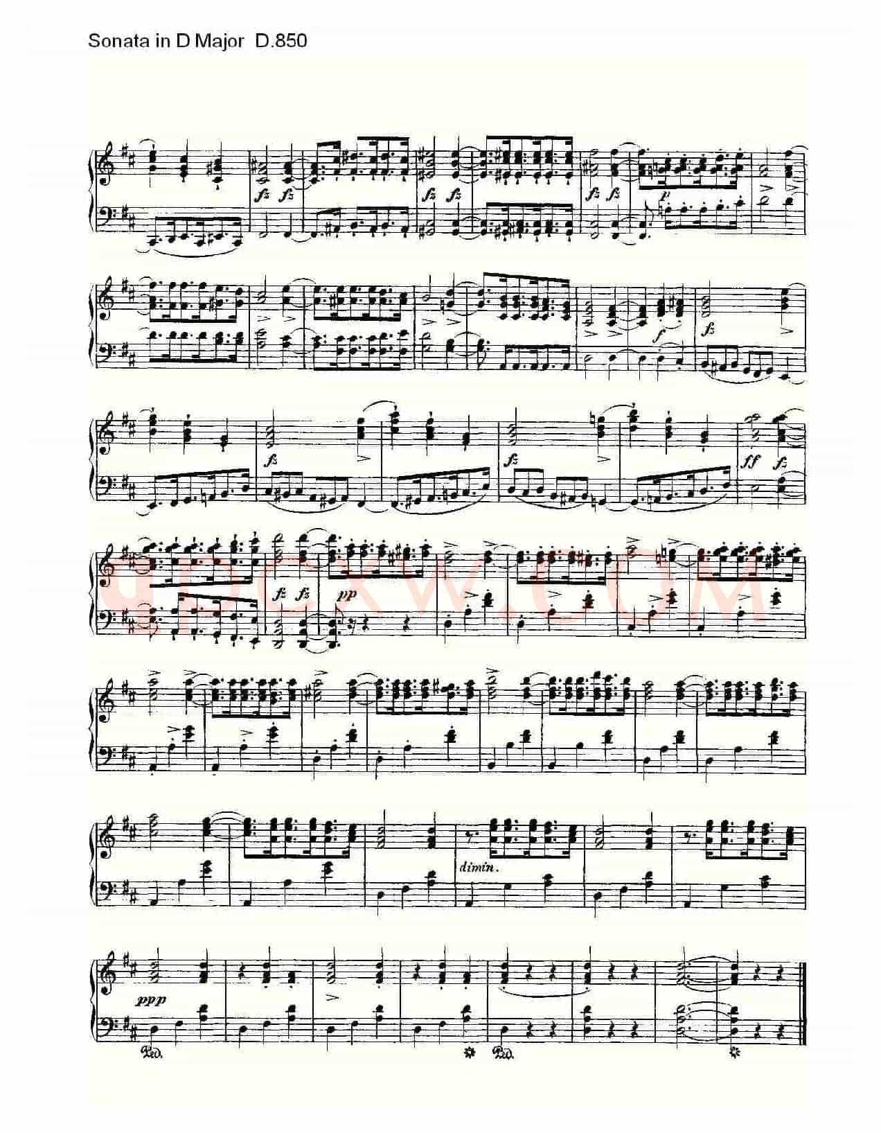 Sonata in D Major D.850（D大调奏鸣曲 D.850）