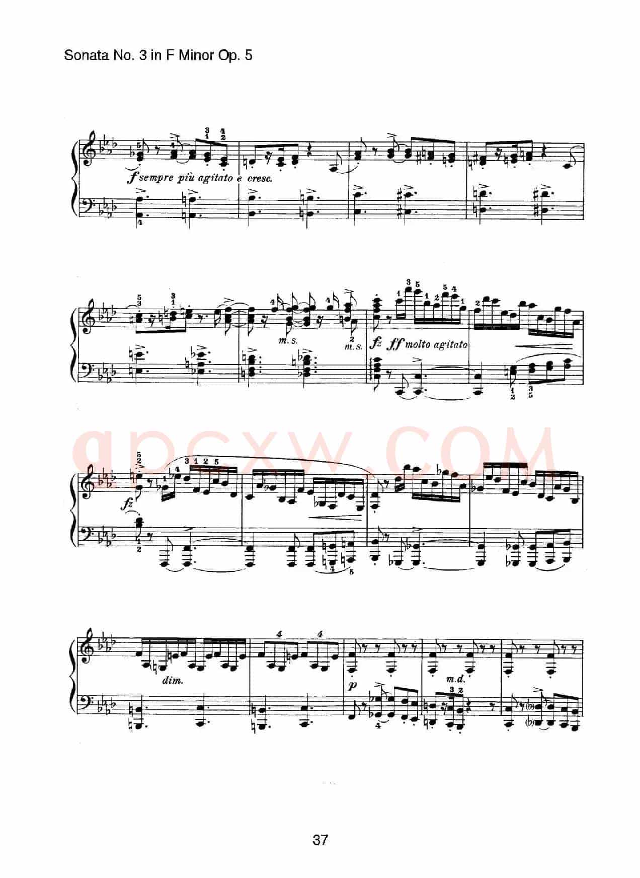 Piano Sonata No.3 in f Minor Op.5(f小调第三钢琴奏鸣曲)
