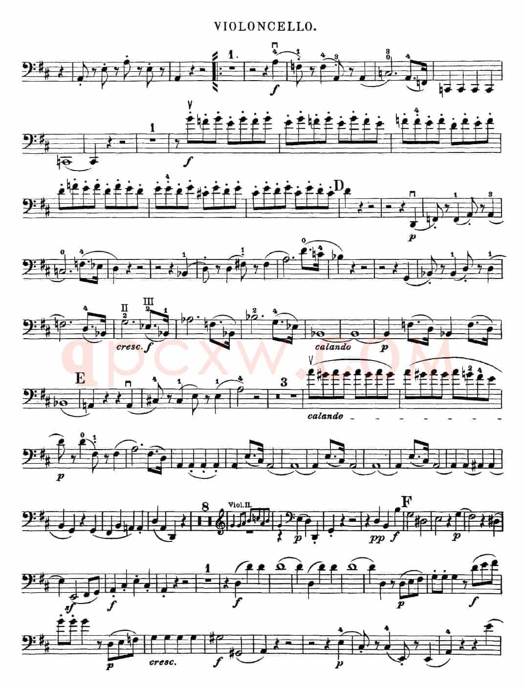 Mozart《Quartet No.20 in D Major,K.499》（Cello分谱）