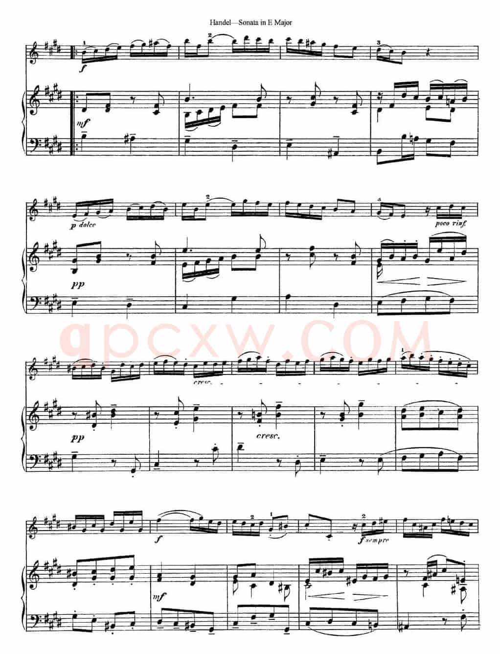 Violin Sonata No.6 in E major（小提琴+钢琴伴奏）