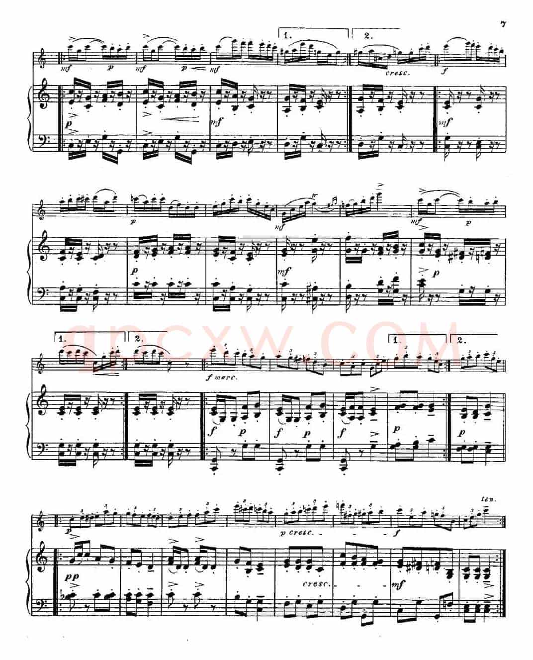 Fantaisies nationales. Hongrois.（Op.59 No.6）（长笛+钢琴伴奏）