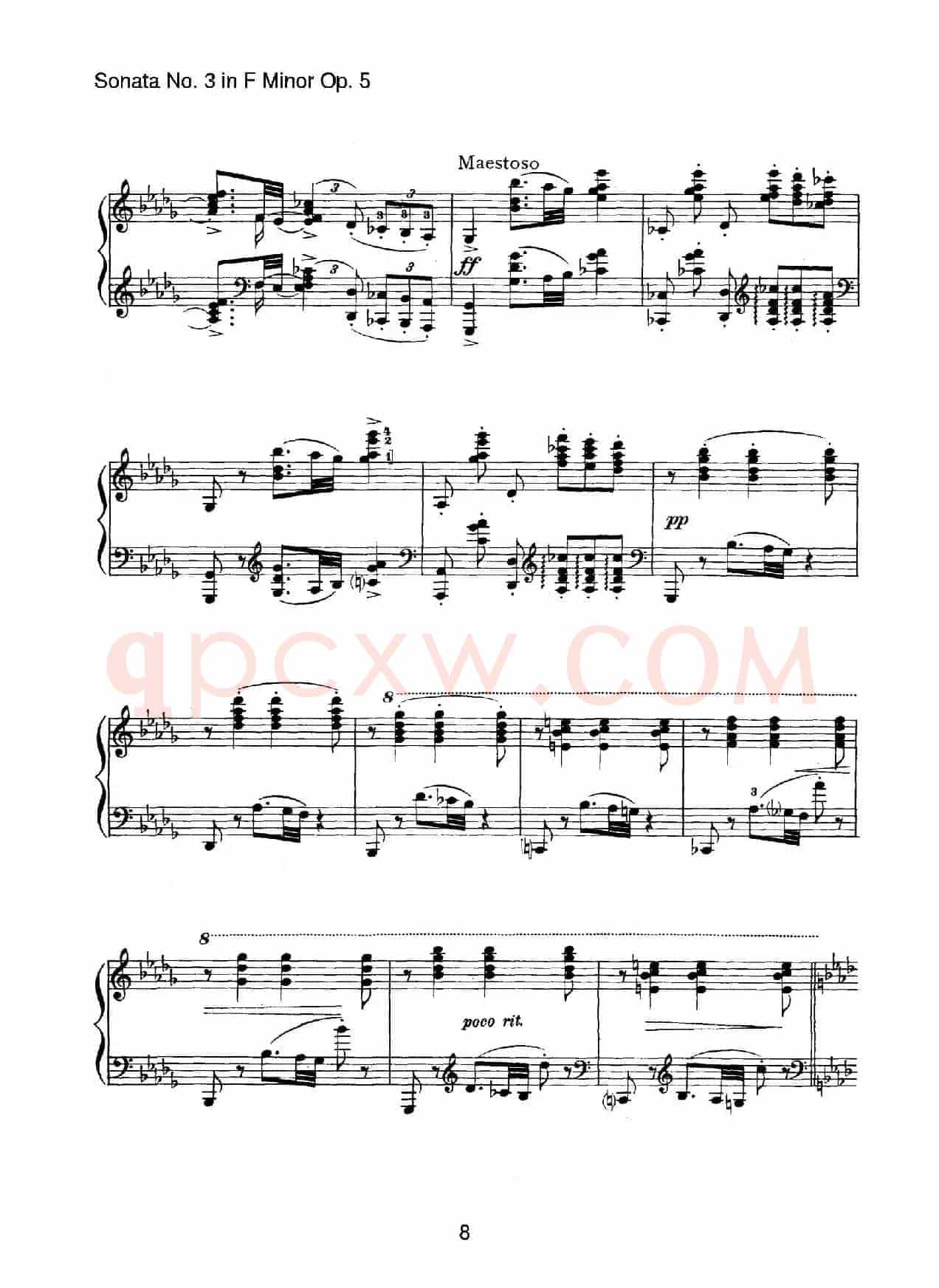 Piano Sonata No.3 in f Minor Op.5(f小调第三钢琴奏鸣曲)