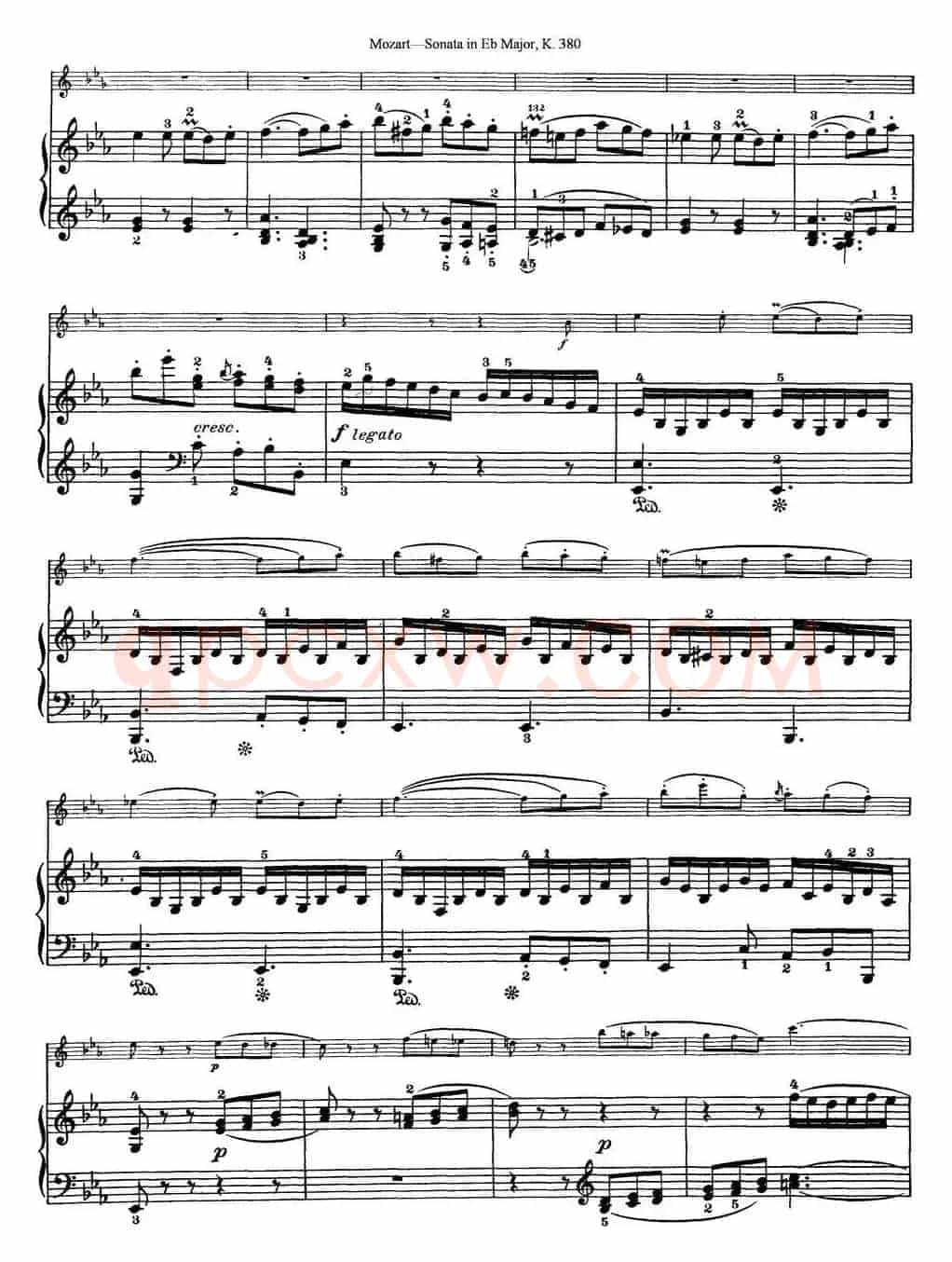 Violin Sonata in Eb Major K.380（小提琴+钢琴伴奏）