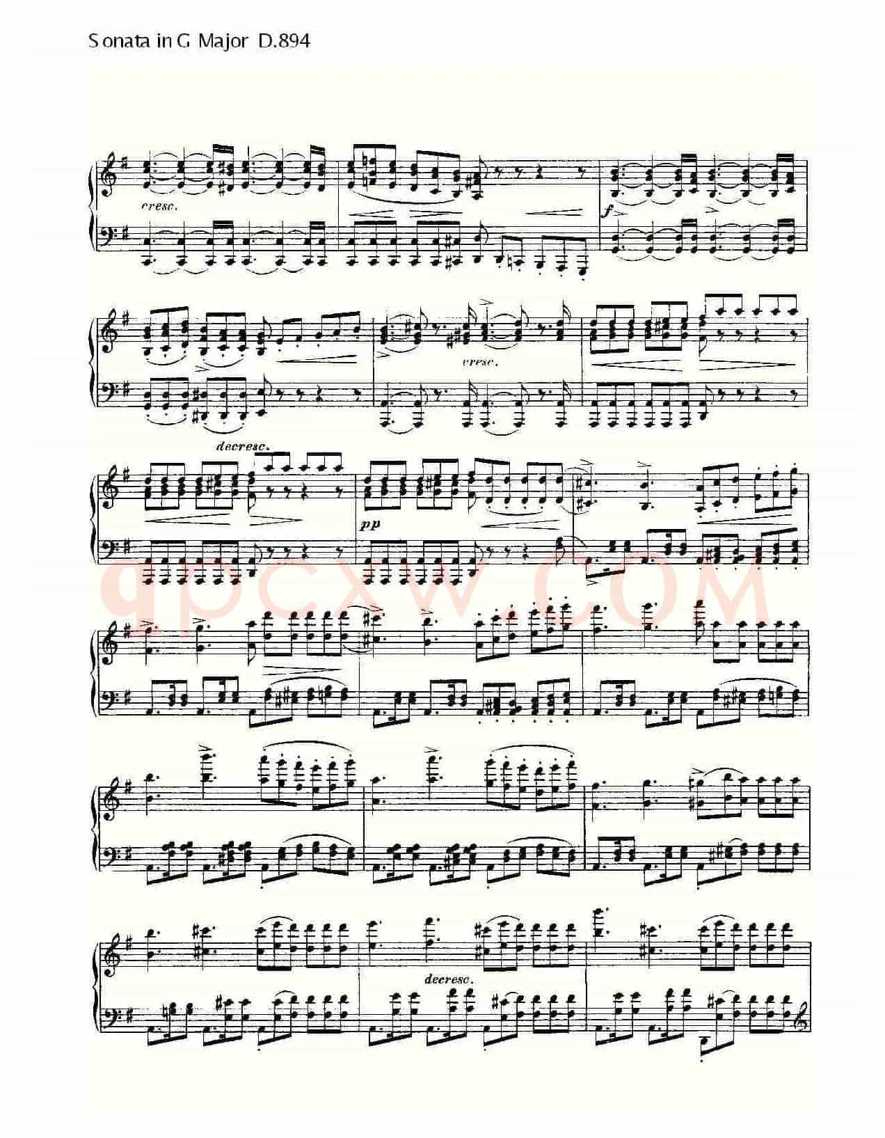Sonata in G Major D.894(G大调奏鸣曲 D.894)