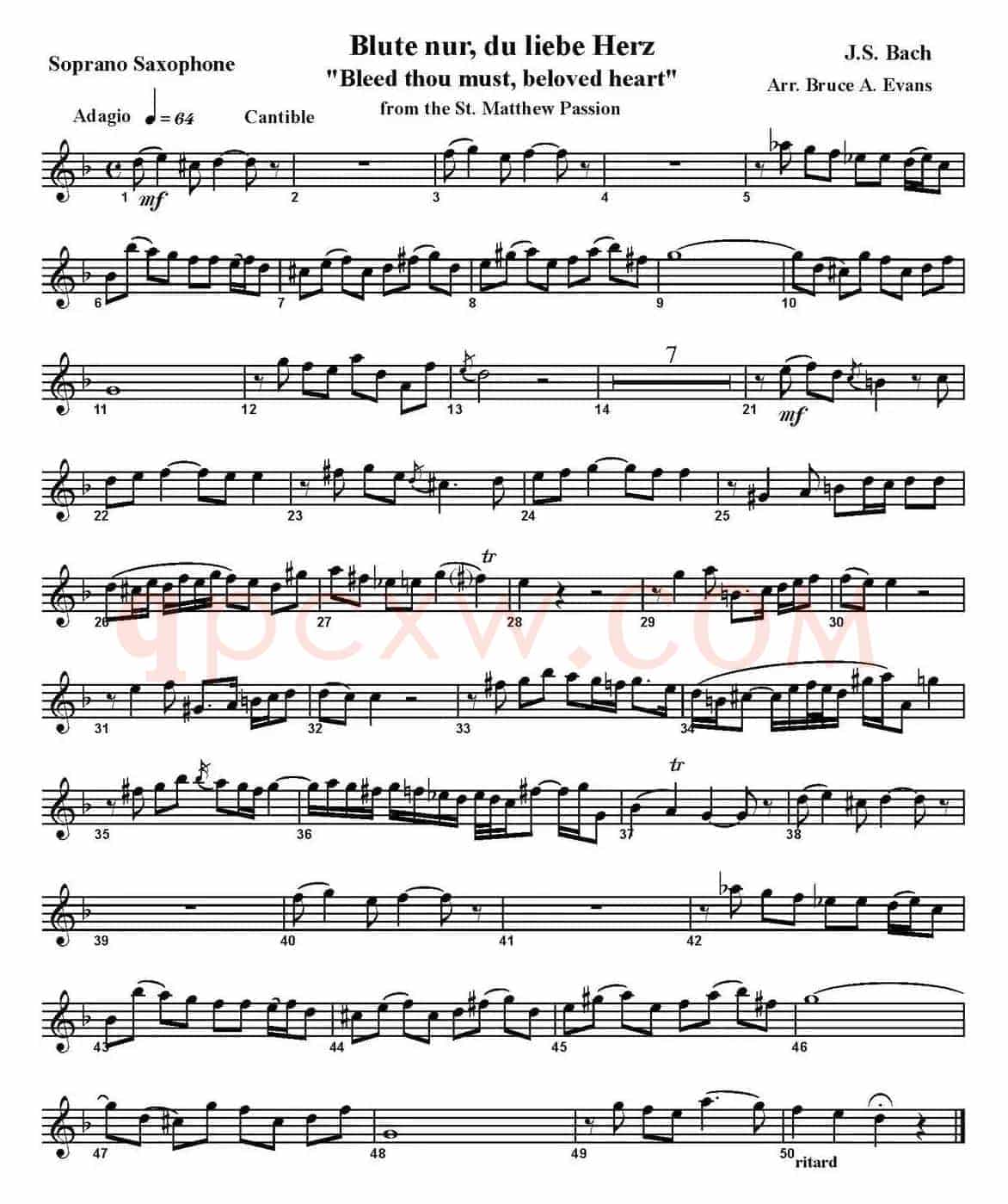 Blute nurdu liebe Herz（四重奏·高音萨克斯分谱）