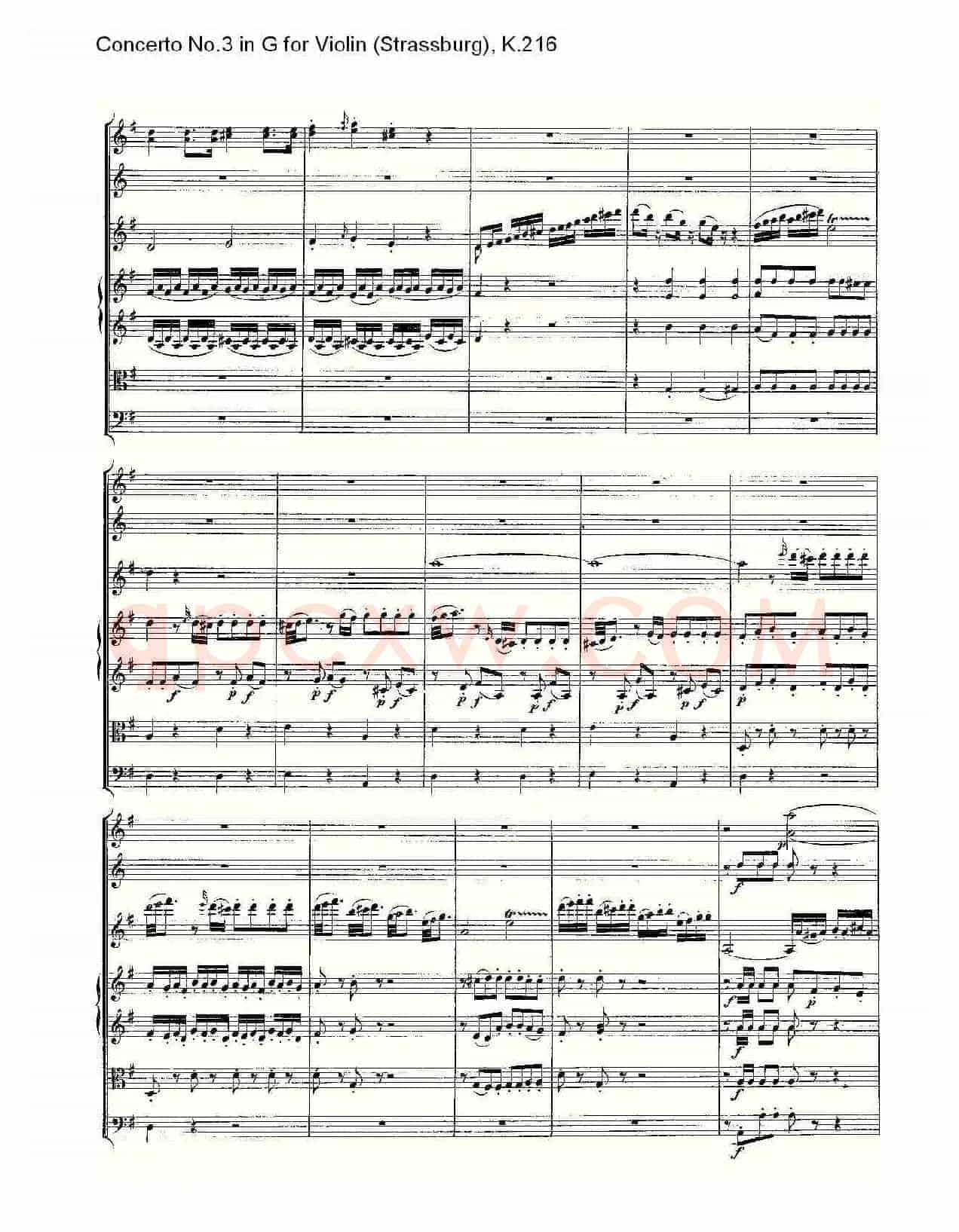 Concerto No.3 in G for Violin K.216(G调小提琴第三协奏曲, K)