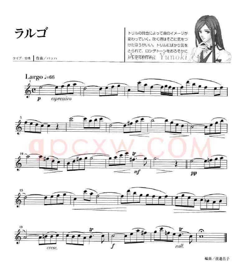 《金色琴弦》柚木梓马长笛谱