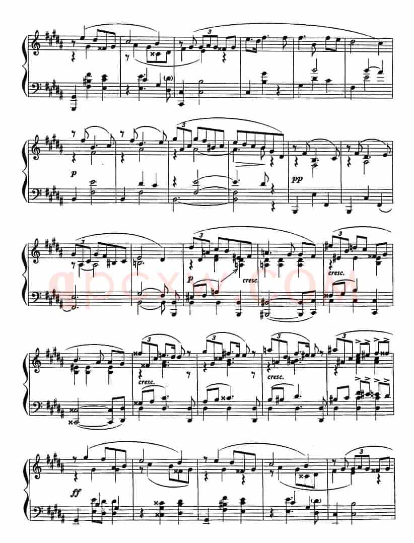 现代钢琴曲：24、玛祖卡（Op.25，No.4）