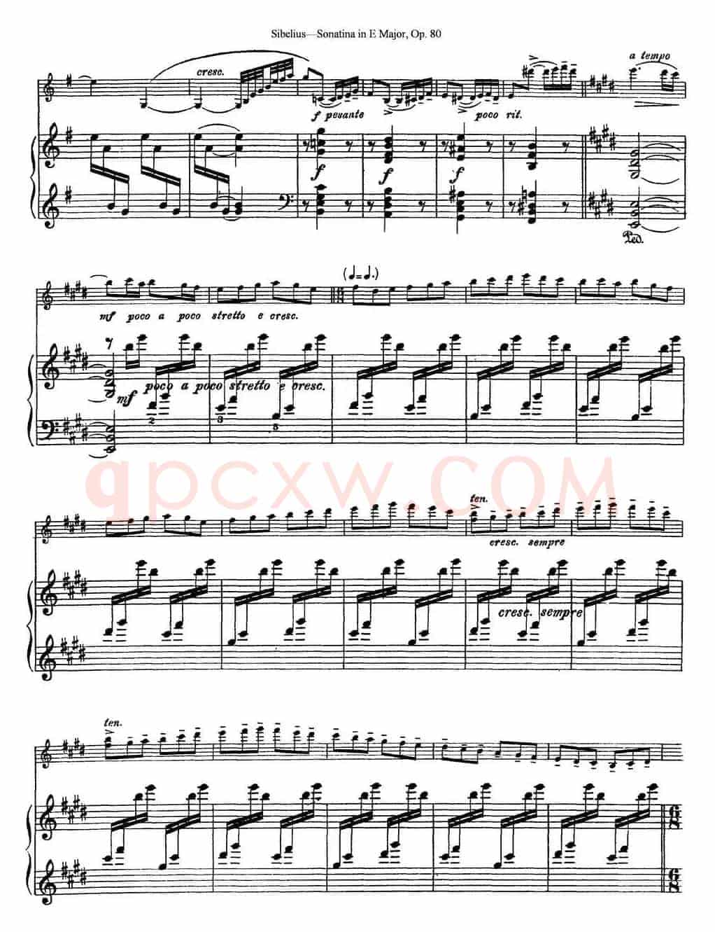 Violin Sonatina in E Major Op.80（小提琴+钢琴伴奏）