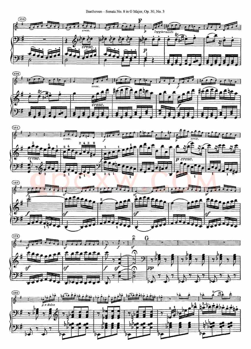 Violin Sonata No.8 in G Major Op.30 No.3（小提琴+钢琴伴奏）