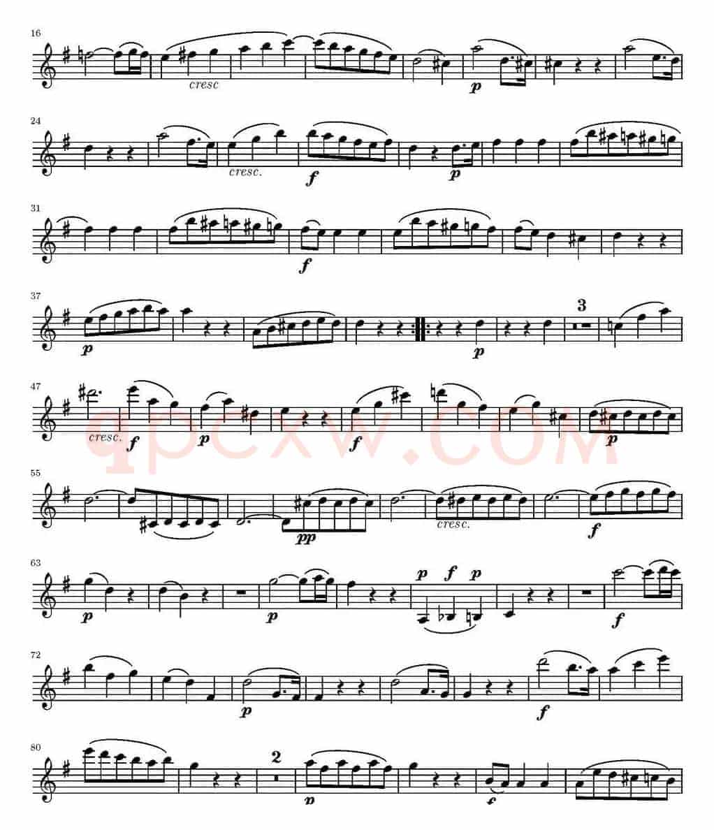 String Quartet KV.387（弦乐四重奏第一小提琴分谱）
