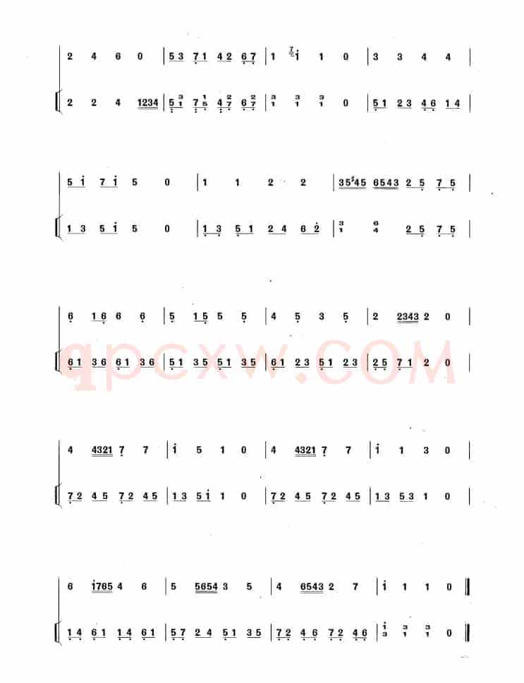 加沃特舞曲（2）（扬琴伴奏谱、黄玲编配版）