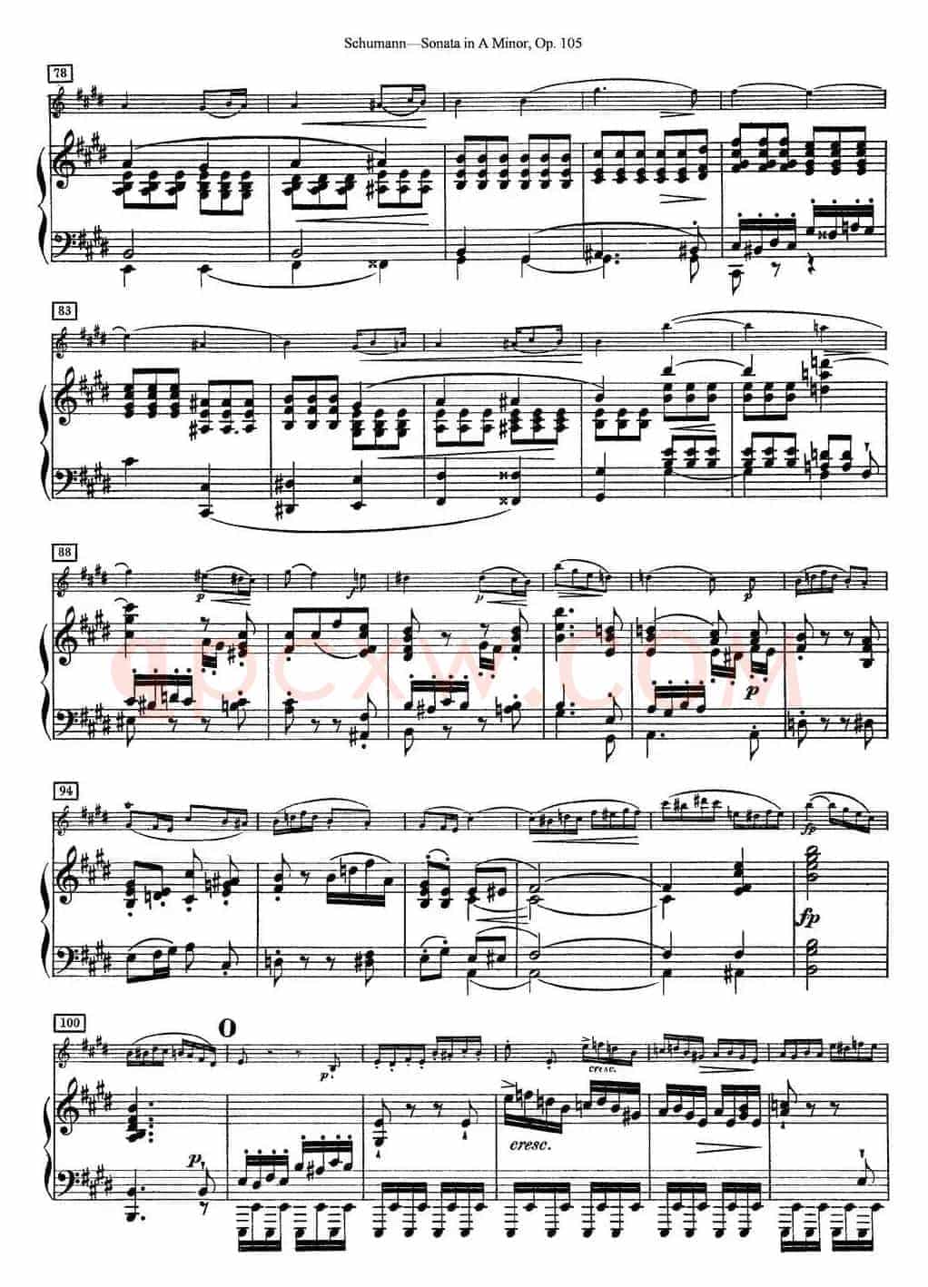 Violin Sonata in A minor Op.105（小提琴+钢琴伴奏）