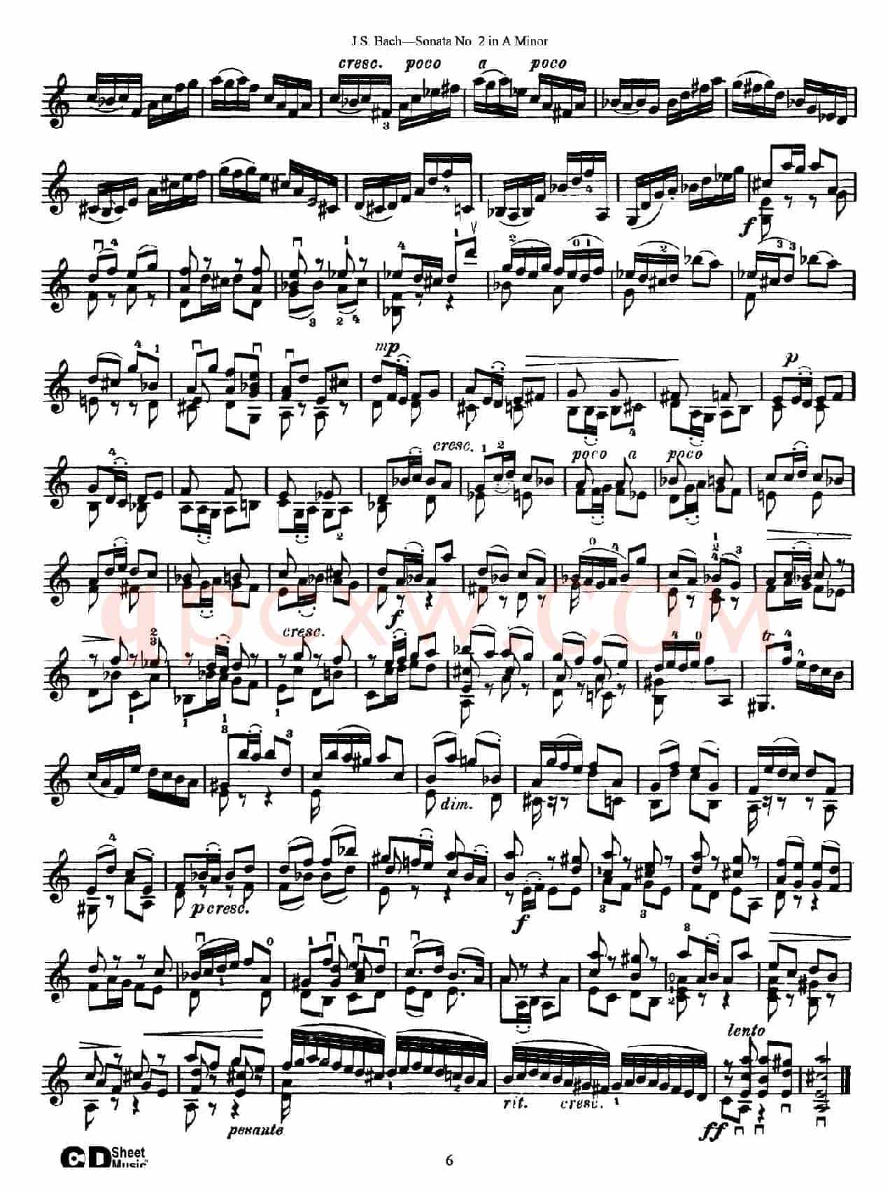 6 Violin Sonatas and Partitas 3.Sonata No.2 A Minor