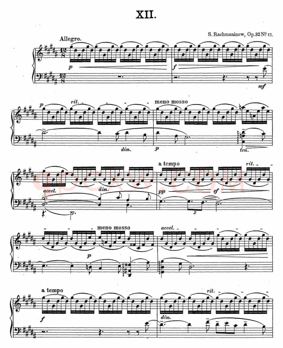 拉赫玛尼诺夫 钢琴前奏曲23 升G小调 Op.32 No.12