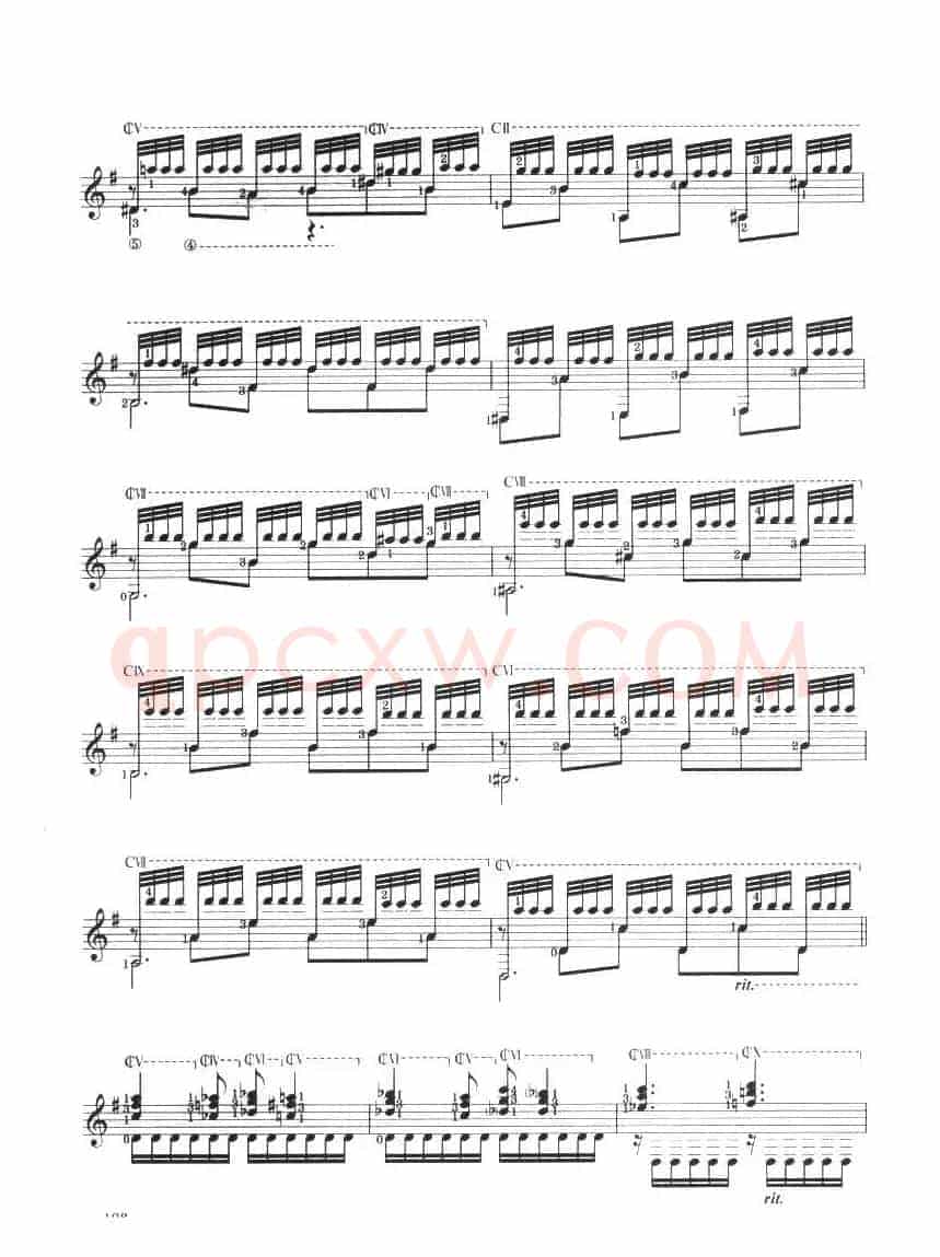 古典吉他考级十级外国乐曲A组（1、梦中的森林）