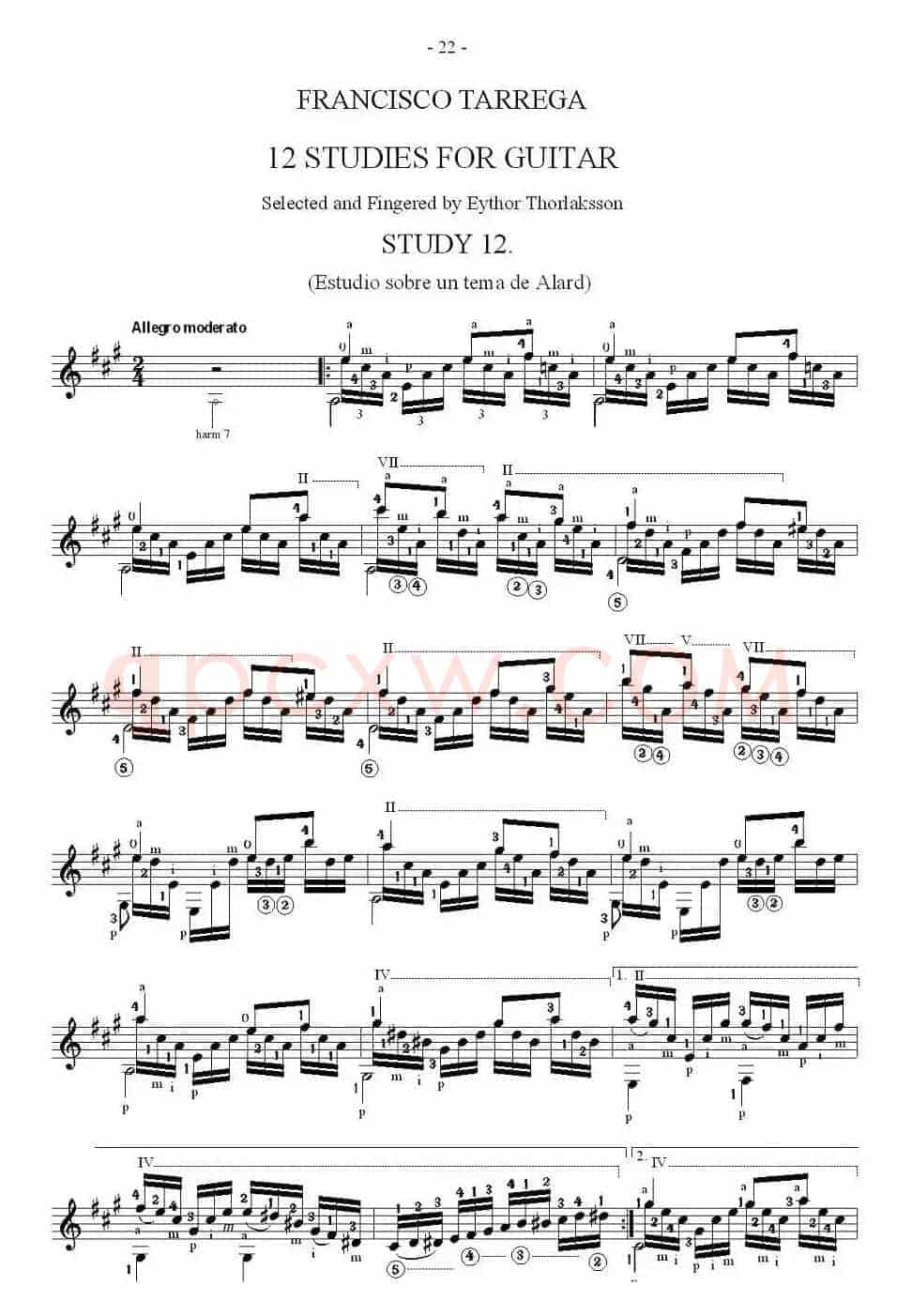 他雷加12首练习曲之12
